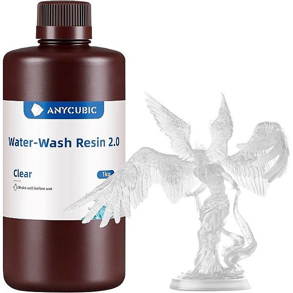 Resina Anycubic Water-Wash 2.0 para Impressora 3D 1Kg - Transparente