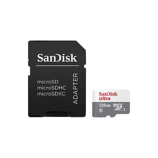 Cartão de Memória Micro SD Sandisk Ultra 128 GB 100 MB - SDSQUNR-128G-GN3MA