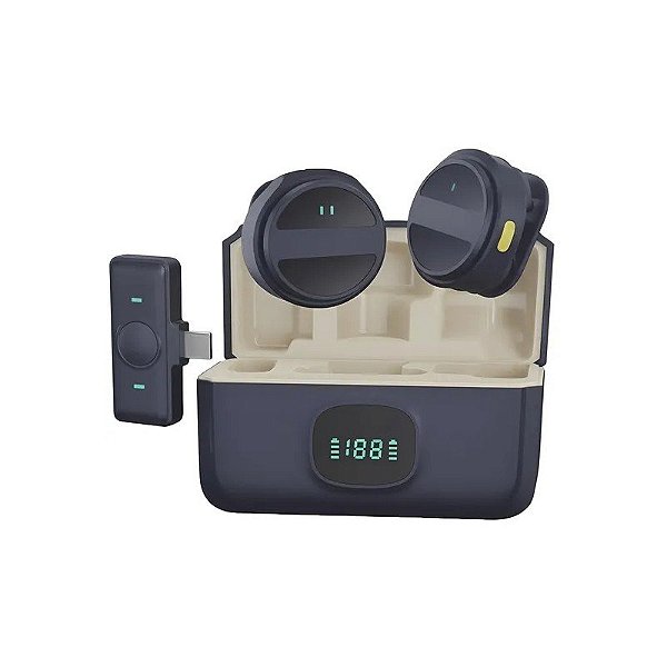 Microfone sem fio Satellite A-MK203 para celular - Preto