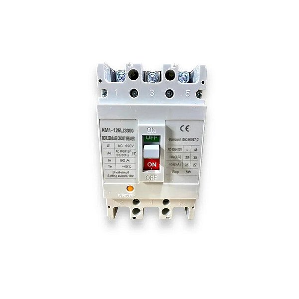 Disjuntor Interruptor Trifásico 3 Polos 90A 50/60Hz (Curva C)