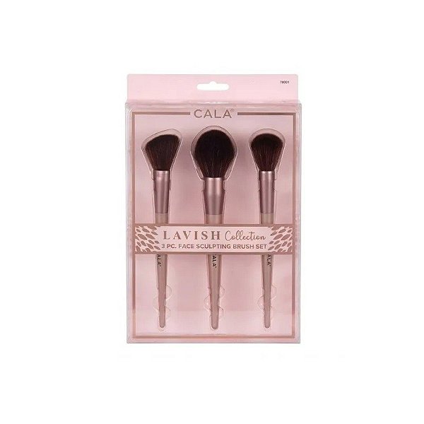 Kit de Pincéis Cala Escultura Facial 3 Peças