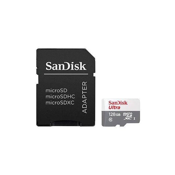 Cartão de Memória Micro SD Sandisk Ultra 2X1 Classe 10 128GB 100MB/s - (SDSQUNR-128-GN3MA)