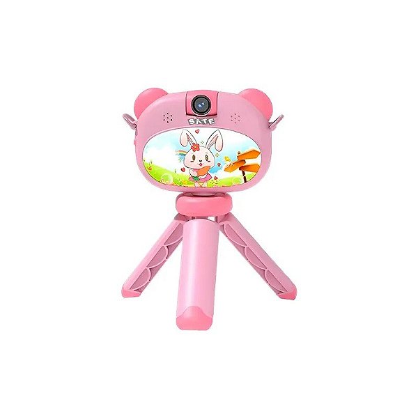 Câmera Digital Satellite A-D1006 - com Tripé - Tela 2" - Recarregável - Rosa
