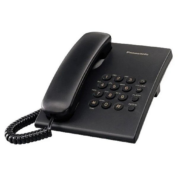 Telefone Fixo Panasonic Com Fio KX-TS500 - Preto