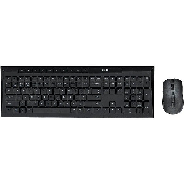 Teclado e Mouse Sem Fio Rapoo 8210M - Preto