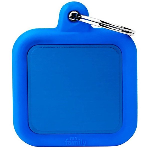 Placa de identificação MyFamily Hushtag Quadrado HTA03BLUE - Azul