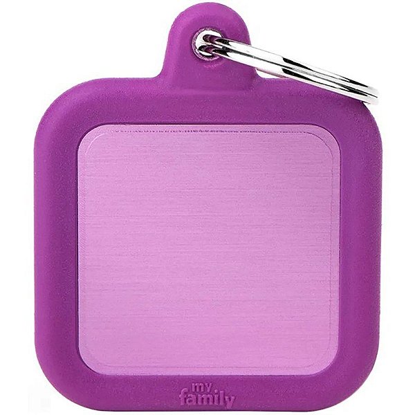 Placa de Identificação MyFamily Hushtag Quadrada HTA03PURPLE - Lilás