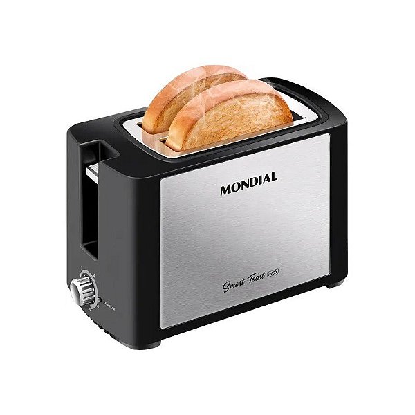 Torradeira Mondial T-13 Smart 2 Fatias 800 W 110V - Preto/Inox