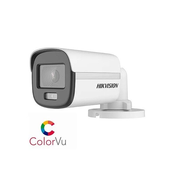 Mini câmera bullet Hikvision DS-2CE10DF0T-PF 2MP 2.8MM Colorida