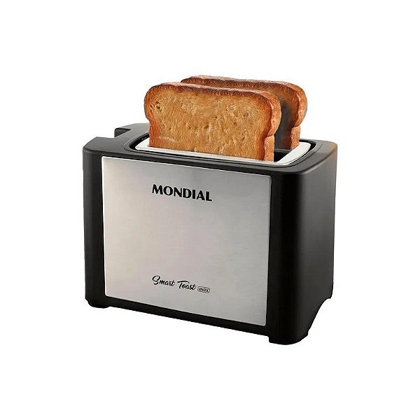 Torradeira Elétrica Mondial Smart Tost Inox T-13 - 800W - 2 Fatias - 220V - Preto