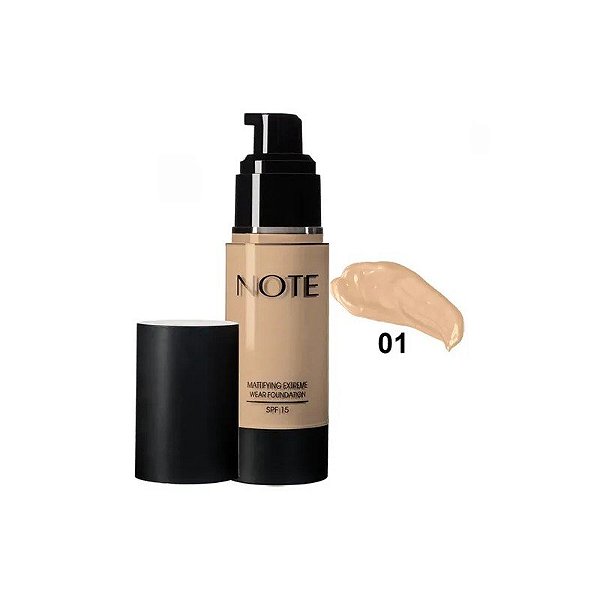Base Líquida Note Mateificante de Desgaste Extremo Com FPS 15 01 Bege - 35ML