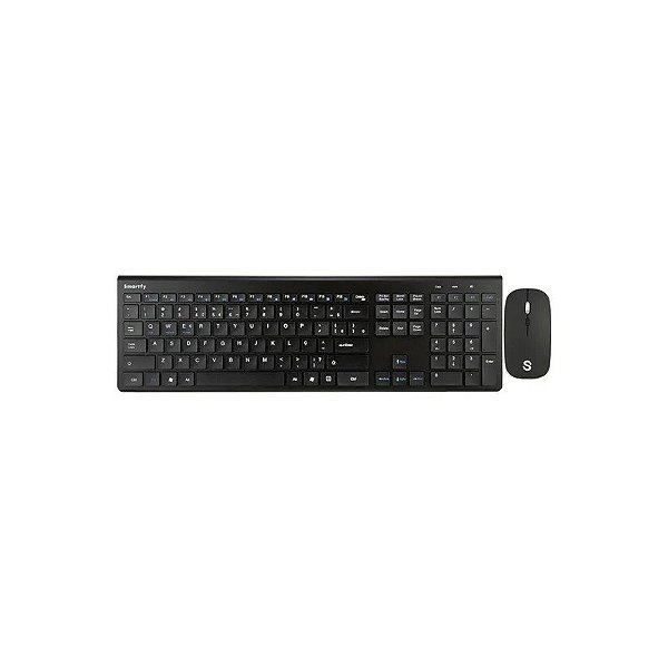 Kit Mouse e Teclado Smartfy TW02B - Sem Fio - Português - Preto