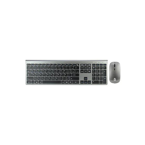 Kit Mouse e Teclado Smartfy TW02B - Sem Fio - Teclado em Português - Cinza
