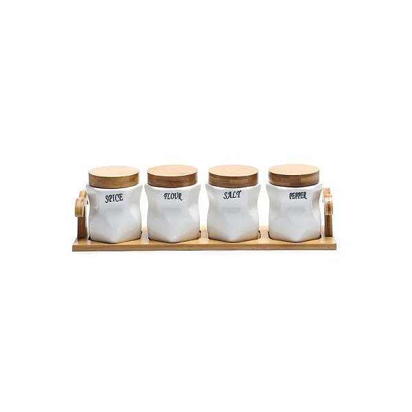 Conjunto de Potes de Cerâmica com 4 Peças 9X6 CM