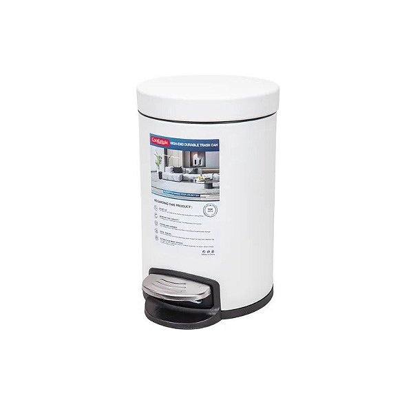 Lixeira de Aço Inoxidável 3L Branca