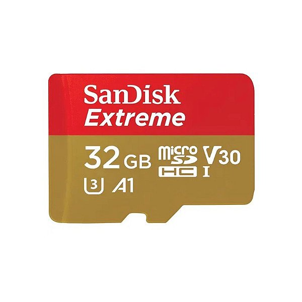 Memória Micro SD Sandisk Extreme 100-60MB/s U3 V30 4K 32 GB (SDSQXAF-032G-GN6AA)