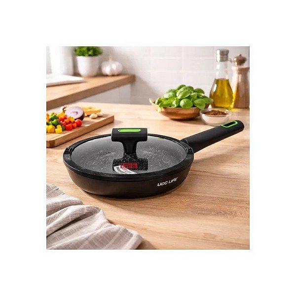Fritadeira Antiaderente para Indução Ucc Life 22CM Verde