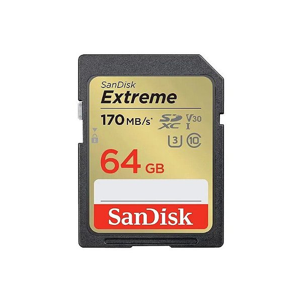 Cartão de Memória SD Sandisk Extreme 64GB 170MBS - SDSDXV2-064G-Gncin