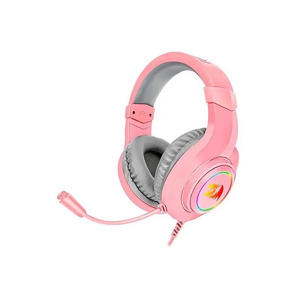 Headset Gamer Redragon Hylas H260P-RGB / Drivers 50MM / P2 / USB / Adaptador 3.5MM - Rosa