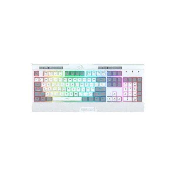 Teclado Redragon Shiva Lite K525WG RGB USB Inglês - Branco Cinza