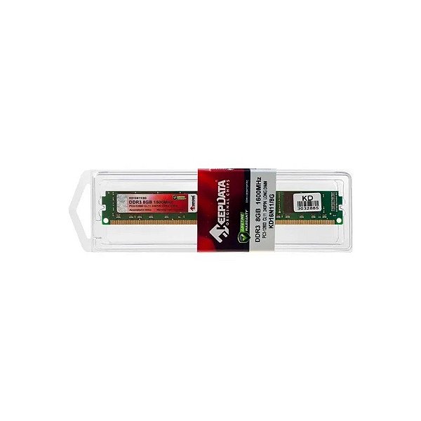 Memória RAM para PC 8GB Keepdata KD16N11/8G DDR3 de 1600MHZ - Verde
