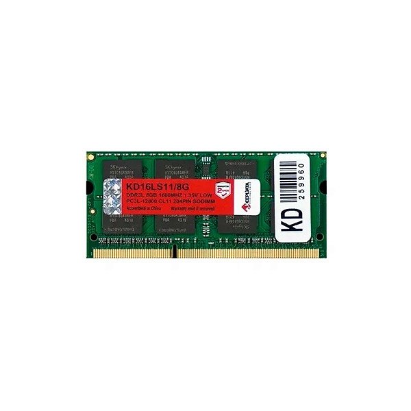 Memória para Notebook Keepdata, DDR3 8GB (1X8GB), 1600MHZ, So-DIMM, KD16S11/8G, Verde