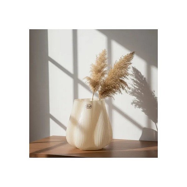 Vaso de Vidro Soda Cal 20,5CM Creme