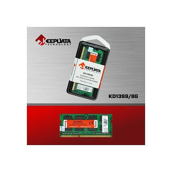 Memória para Notebook DDR3 8GB 1333MHZ Keepdata KD13S9/8G