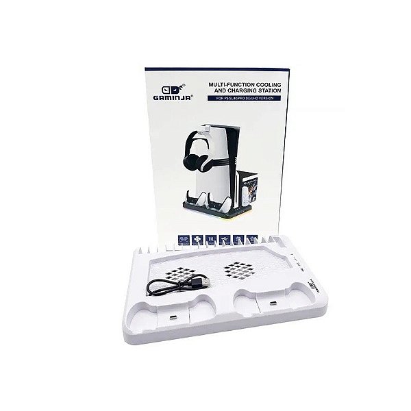 Suporte com Base de Recarga Gaminja P58 para Playstation 5 - Branco