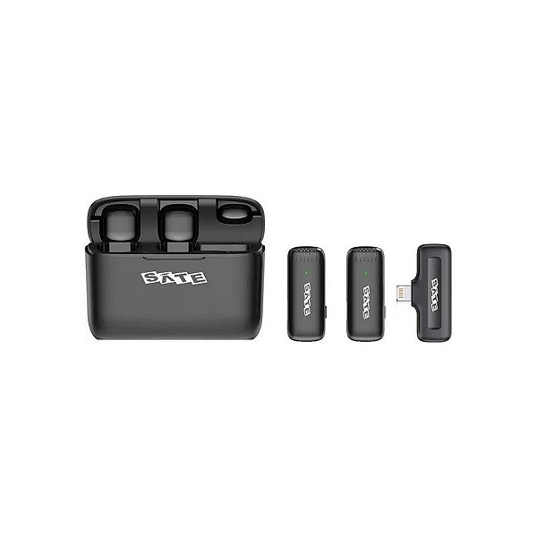 Microfone Sem Fio Satellite A-MK242 Lightning - Preto