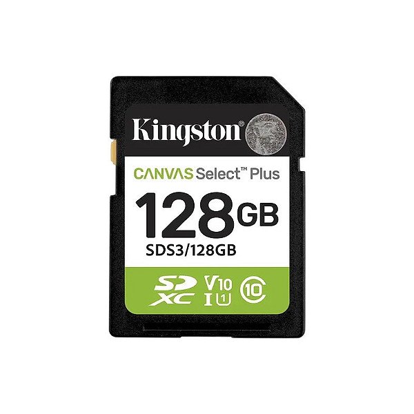 Cartão de Memória SD Kingston Canvas Select Plus 128GB 150MBS - SDS3/128GB