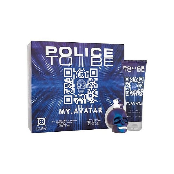 Kit Perfume Police To Be MY Avatar For Man Edt 40ML + Gel de Banho 100ML - Masculino 2 Peças
