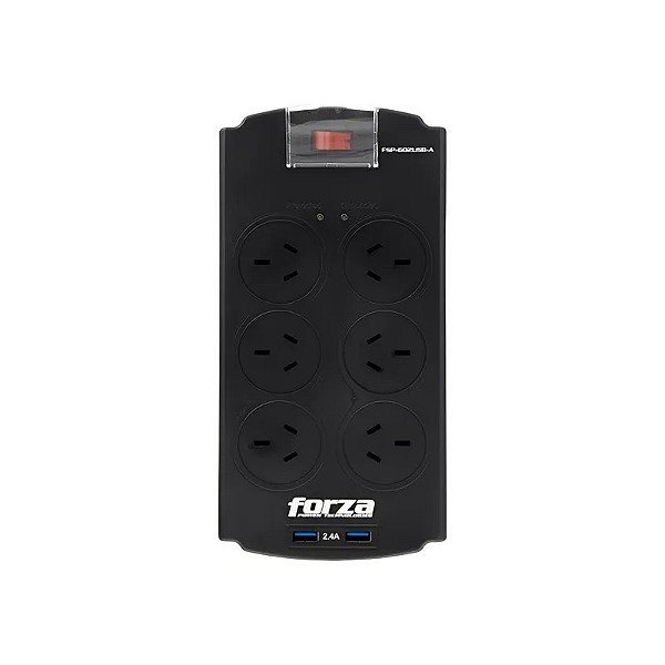Filtro de Energia Forza FSP-602USB-A 6 Tomadas - Preto
