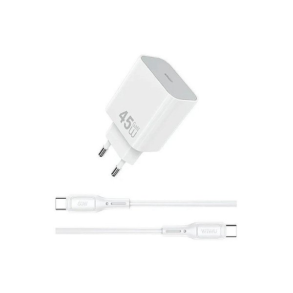 Cabo de Carregamento USB-C Wiwu WI-G024 Essen com USB-C 45W - Branco