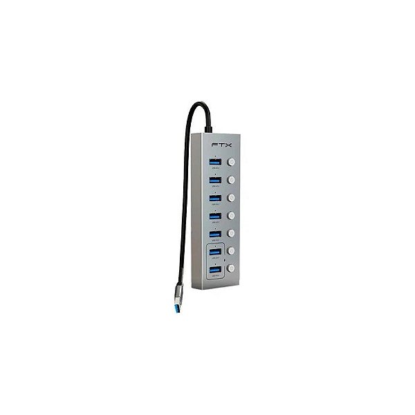 Hub USB FTX CT-HUBU7-Ag - USB-C - 7X USB - Cinza