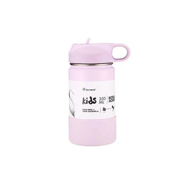 Garrafa Térmica Terrano Kids - 350ml - com Bico + 2 Canudos - Lilás