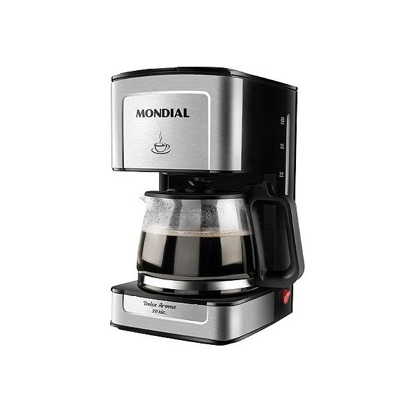 Cafeteira Elétrica Mondial Dolce Arome C-43-20X-Si - 550W - 20 Xícaras - 220V - 50/60Hz - Prata e Preto