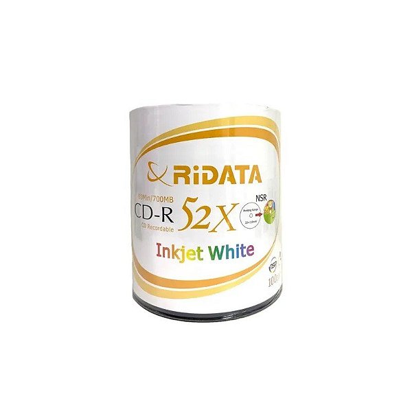 Cartucho de CD-R Ridata para Impressão 100 peças