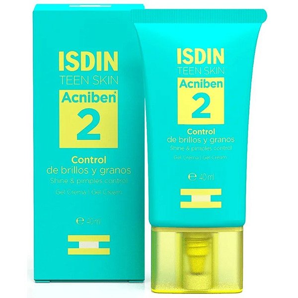 Gel Creme Isdin Pele Oleosa Acniben 2 Controle Brilhos e Espinhas - 40mL
