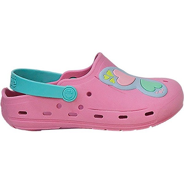 Sandália Infantil Pé com Pé 55165-1858 - Rosa Bebê/Verde