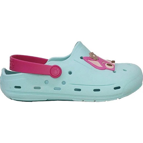Sandália Infantil Pé com Pé 55164-1611 - Verde Água/Rosa