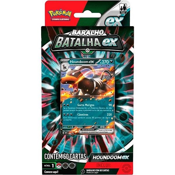 Baralho de Batalha ex Houndoom de Cartas Pokémon - 290-41140 (60 Cartas)
