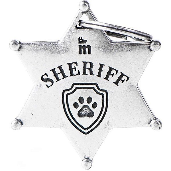 Placa de identificação MyFamily Bronx Estrela do Xerife BHSHERIFF02 - Prata