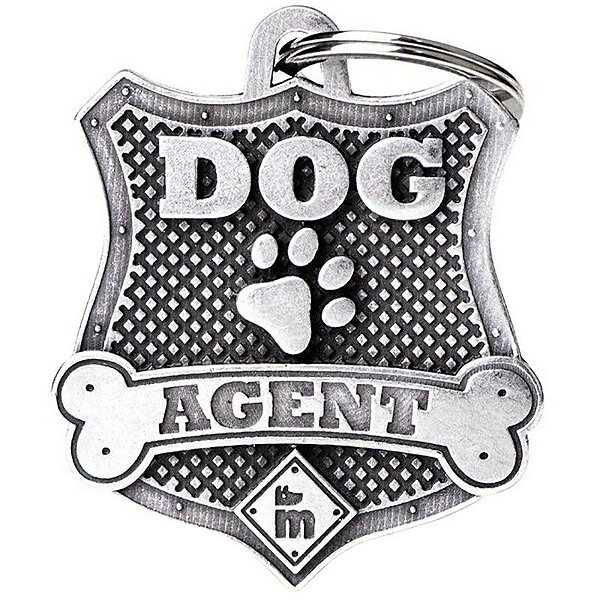 Placa de identificação MyFamily Dog Agent BHDOGAGENT - Bronx