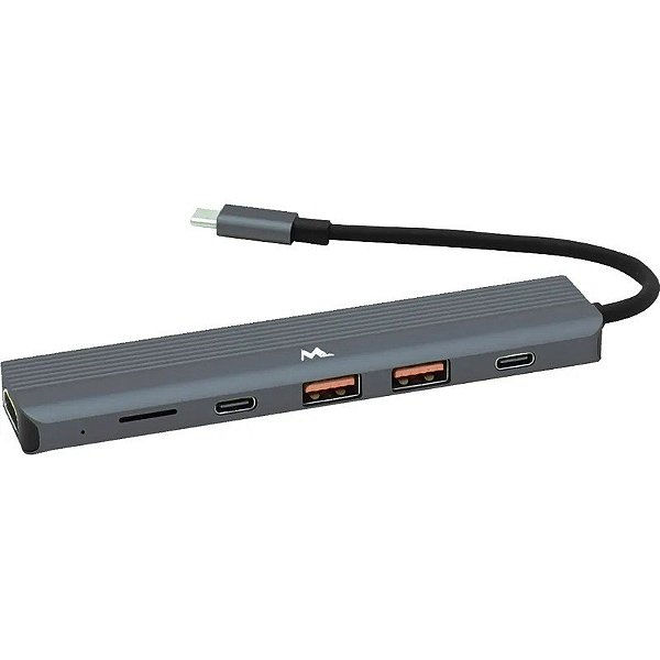 Hub USB-C Mtek DS-61TC 6 em 1 USB 3.2 - Cinza