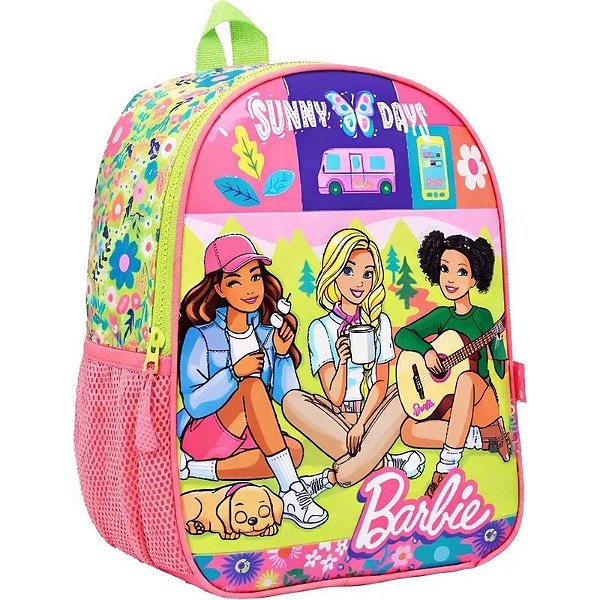 Mochila Infantil Mattel Barbie Temporada Ensolarada Acampamento Malibu Rosa - 71625