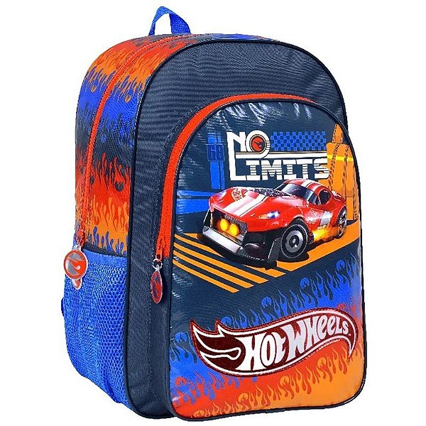 Mochila Escolar Hot Wheels Limite Máximo 75145 (Azul)