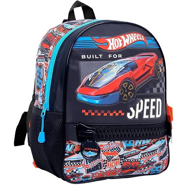 Mochila Escolar HotWheels No Limits - 75152 (Vermelha)