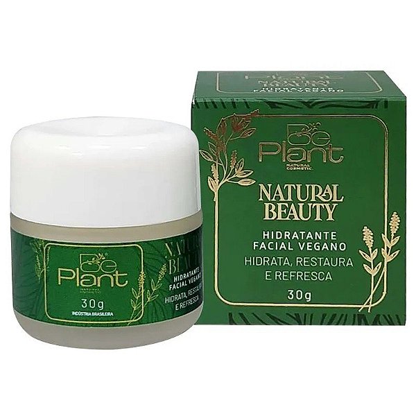 Creme hidratante facial vegano Plant Natural - 30g
