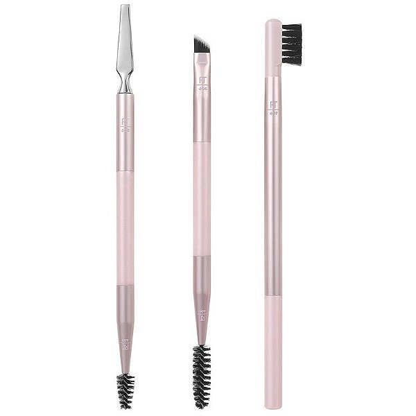 Kit Pincel para Sobrancelhas + Pinça Real Techniques Brow Styling | 0062 (3 Peças)